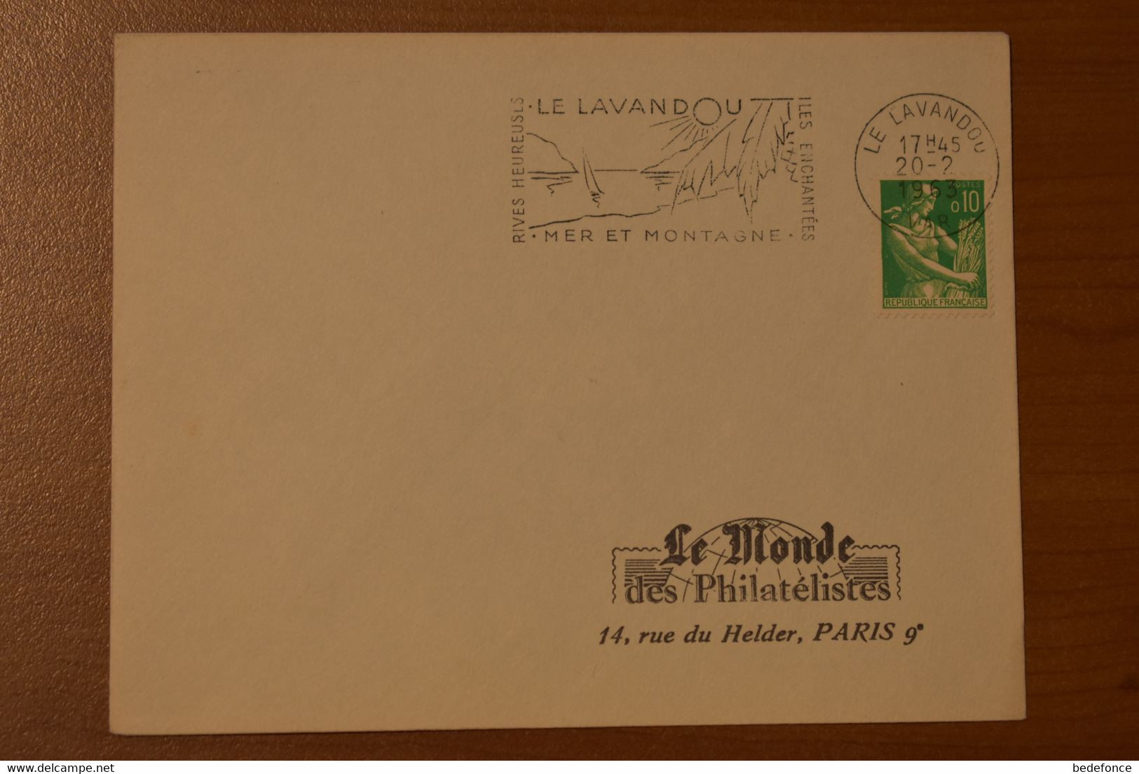 France - Enveloppe Avec Superbe Flamme Le Lavandou - Le Monde Des Philatélistes - 20-2-1963 - 1957-1959 Oogst