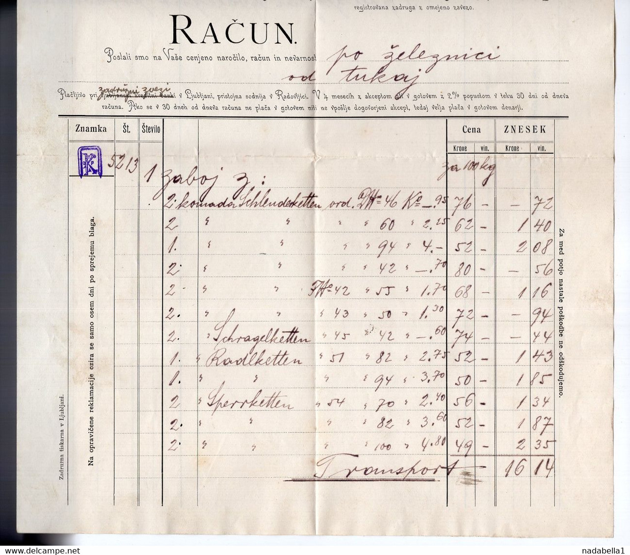 1905. AUSTRIA,KRANJSKO,KROPA,SLOVENIA,STEEL FACTORY INVOICE ON LETTERHEAD - Autriche