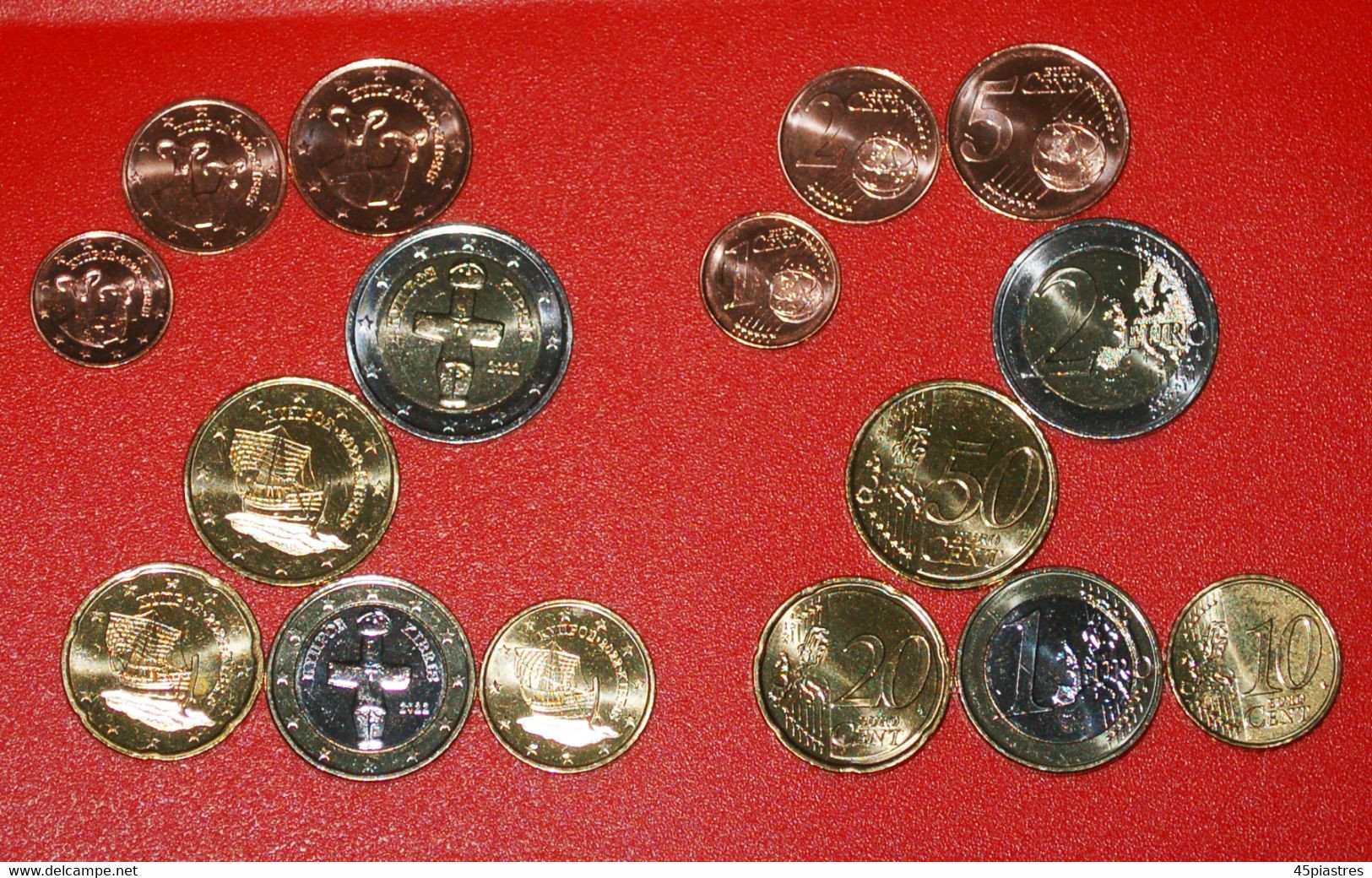 * GREECE: CYPRUS ★ EURO SET 8 COINS 2022 SHIPS AND ANIMALS UNC! LOW START ★ NO RESERVE! - Cyprus