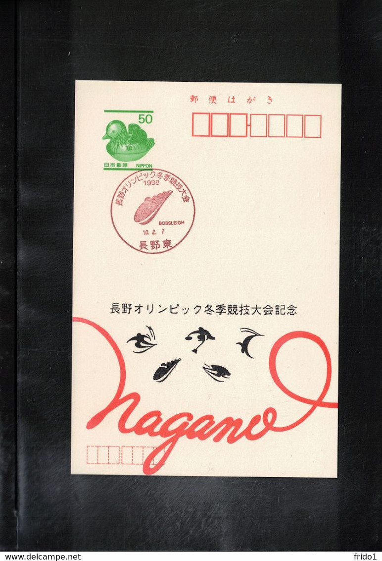 Japan 1998 Olympic Games Nagano - Bobsleigh Interesting Postcard - Winter 1998: Nagano
