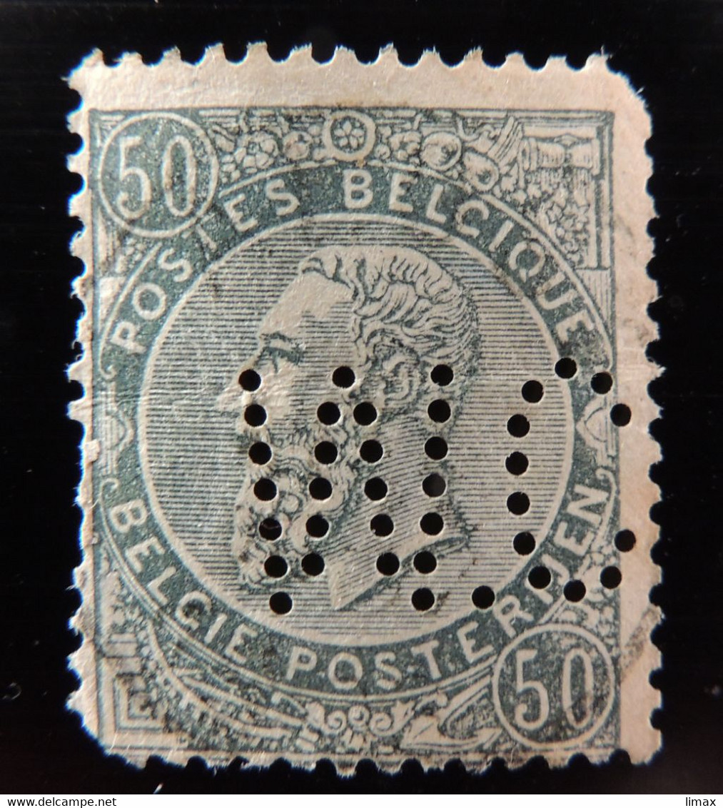 Lochung Perfin Perfore - Leopold II - W.C - Veuve De Wolf-Cosyns & Fils Bruxelles - 1863-09