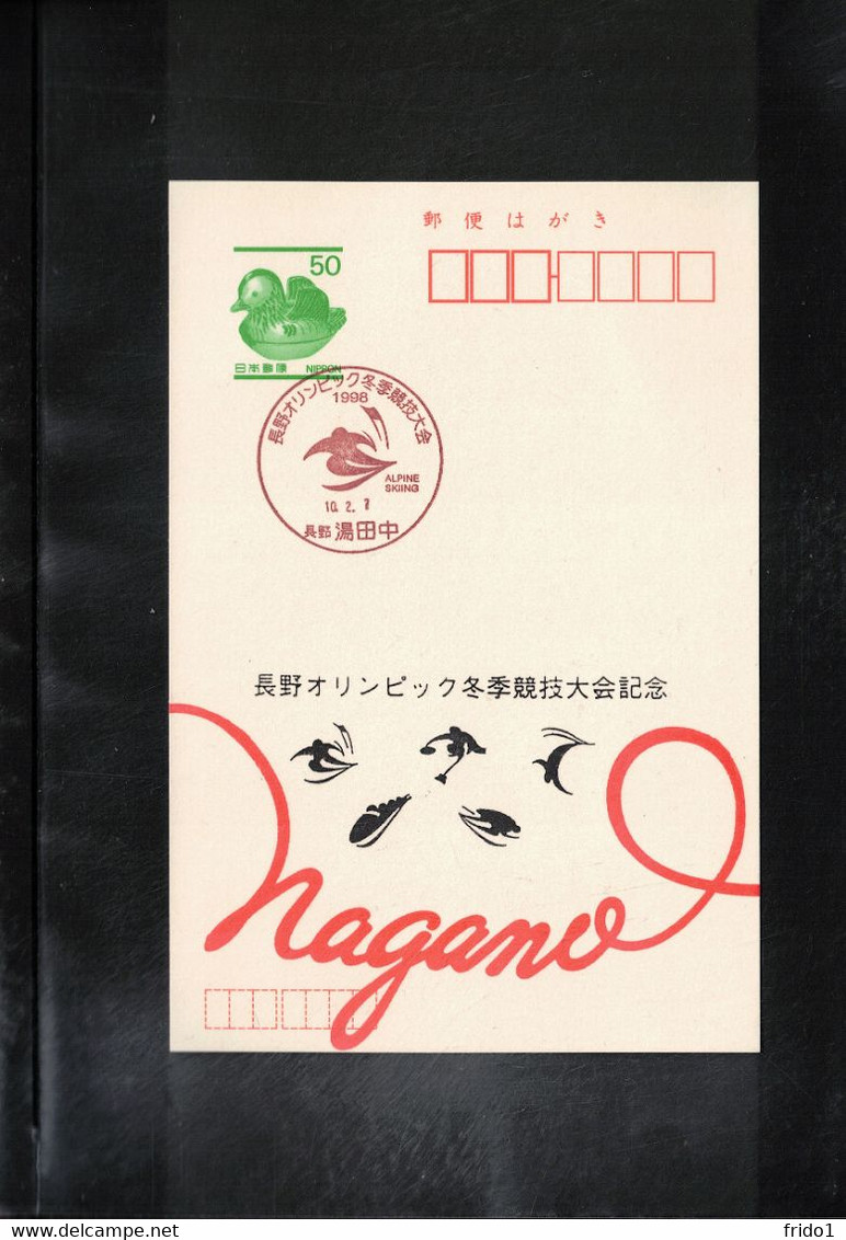 Japan 1998 Olympic Games Nagano - Alpine Skiing Interesting Postcard - Hiver 1998: Nagano