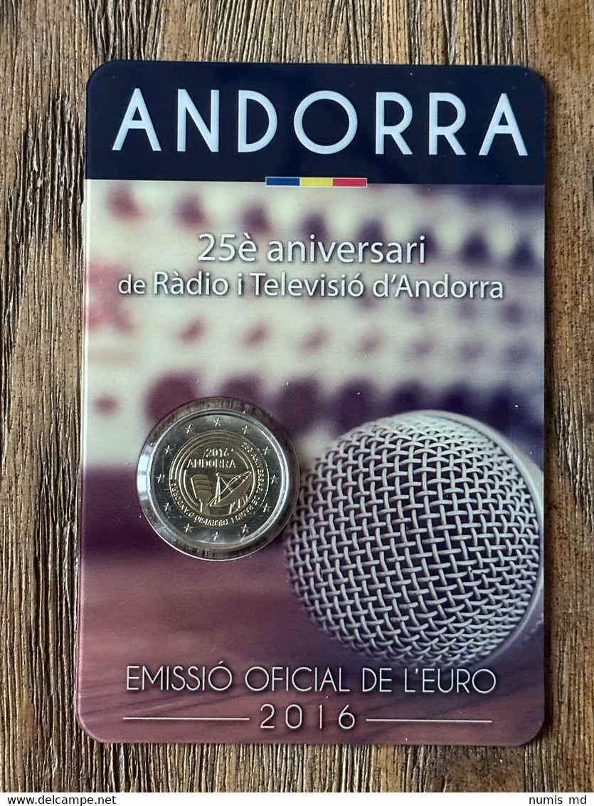 ANDORRE - ANDORRA 2016 2€ 25 Ans Service De Radiodiffusion BU Coincard - Andorre