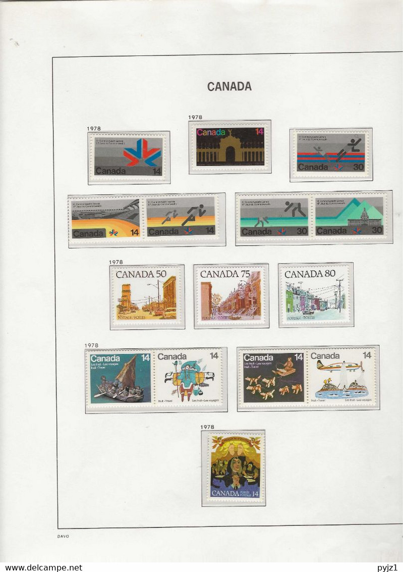 1978 MNH Canada Year Collection According To DAVO Album Postfris** - Complete Years