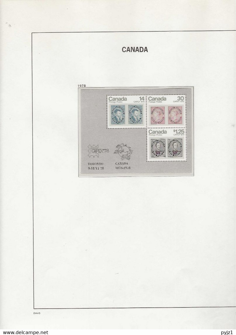 1978 MNH Canada Year Collection According To DAVO Album Postfris** - Vollständige Jahrgänge