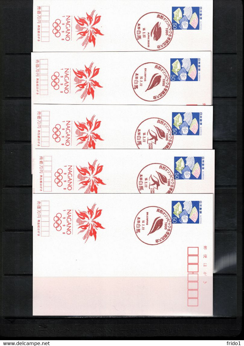 Japan 1998 Olympic Games Nagano - Hakuba Interesting 5 Postcards - Hiver 1998: Nagano