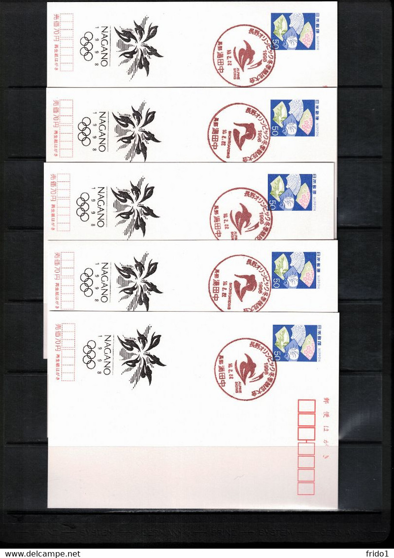 Japan 1998 Olympic Games Nagano - Shigakogen Interesting 5 Postcards - Hiver 1998: Nagano