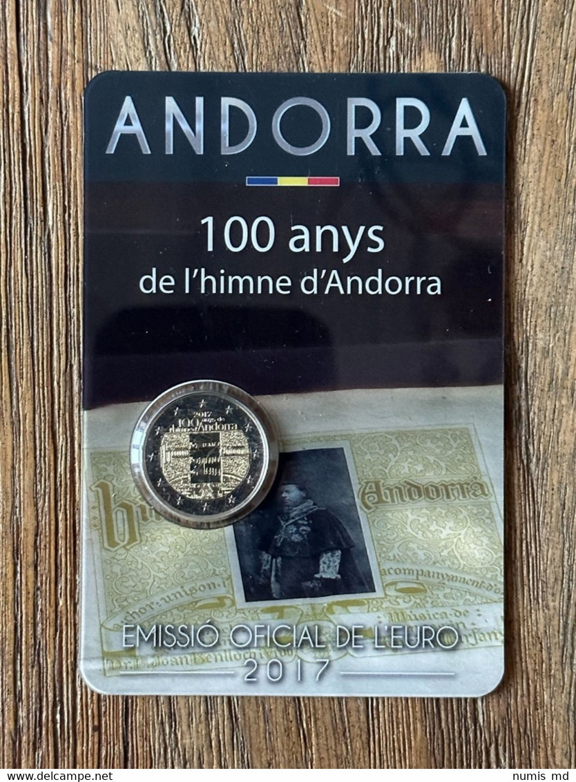 ANDORRE - ANDORRA 2017 2€ "100 Ans De L'Hymne D'Andorre" BU Coincard - Andorra