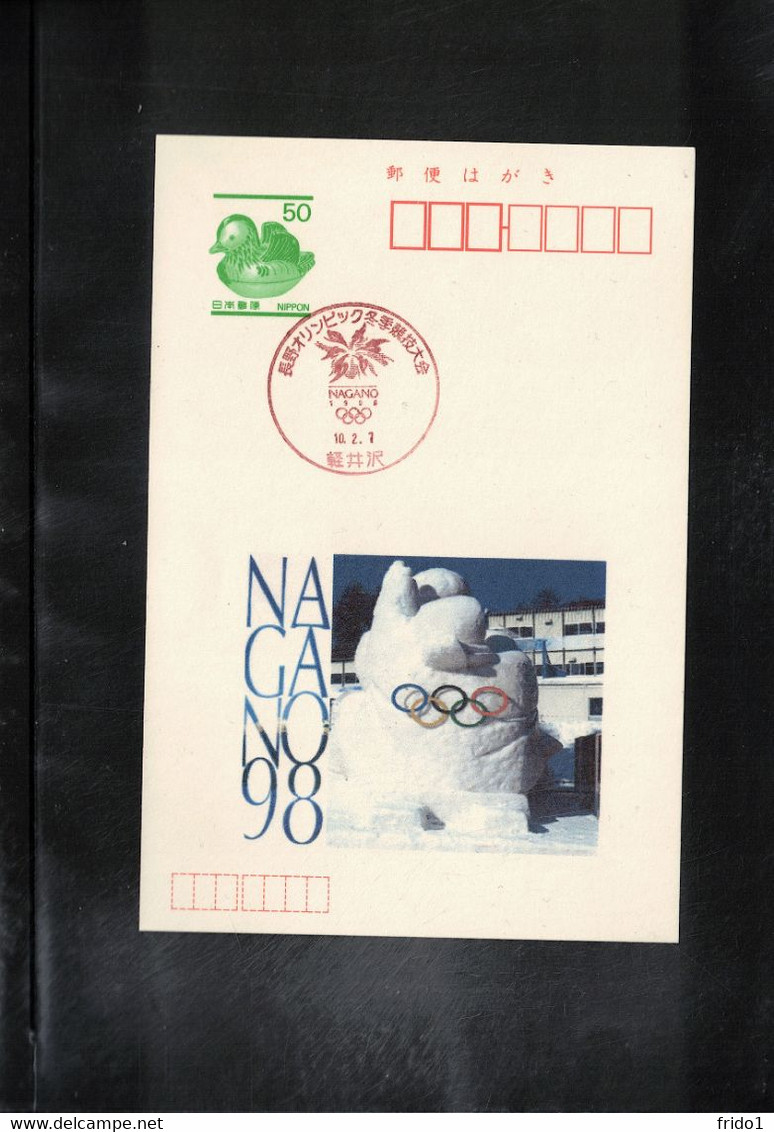 Japan 1998 Olympic Games Nagano Interesting Postcard - Hiver 1998: Nagano