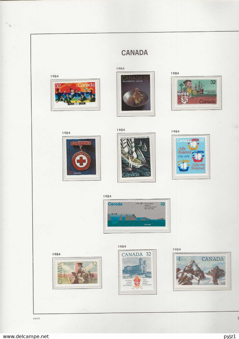 1984 MNH Canada Year Collection According To DAVO Album Postfris** - Vollständige Jahrgänge