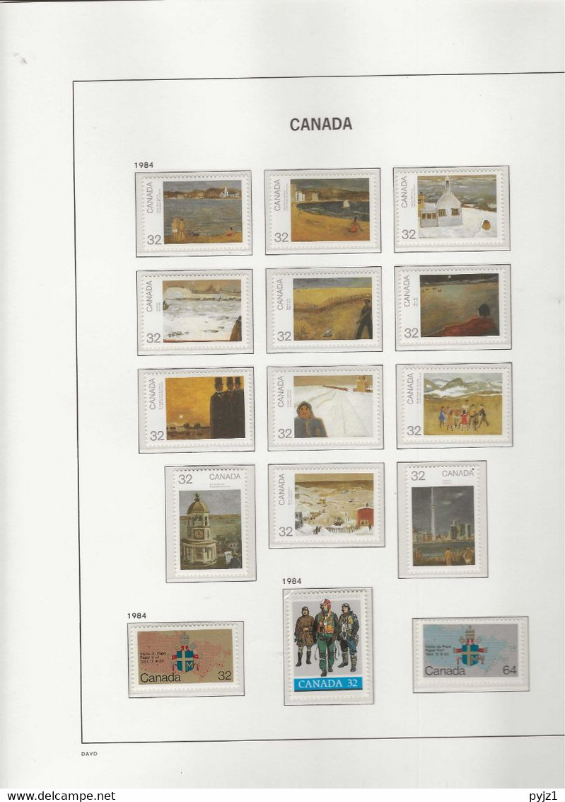 1984 MNH Canada Year Collection According To DAVO Album Postfris** - Vollständige Jahrgänge