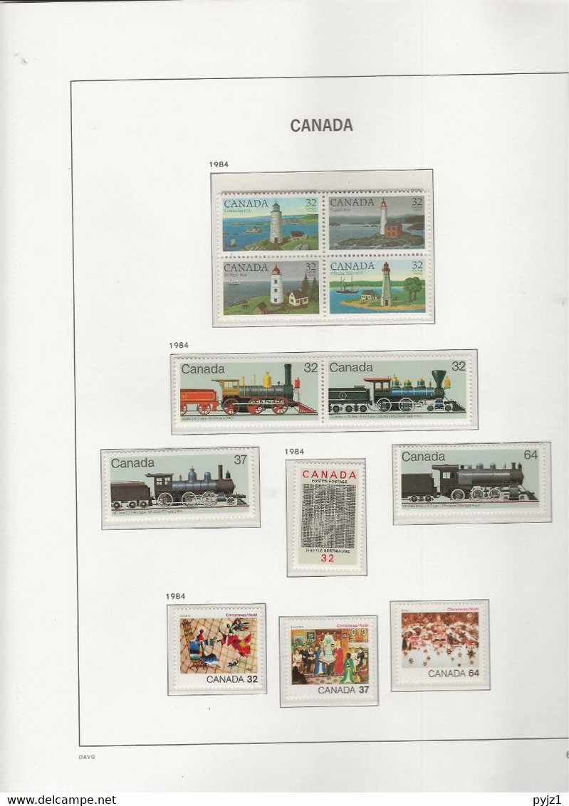 1984 MNH Canada Year Collection According To DAVO Album Postfris** - Años Completos