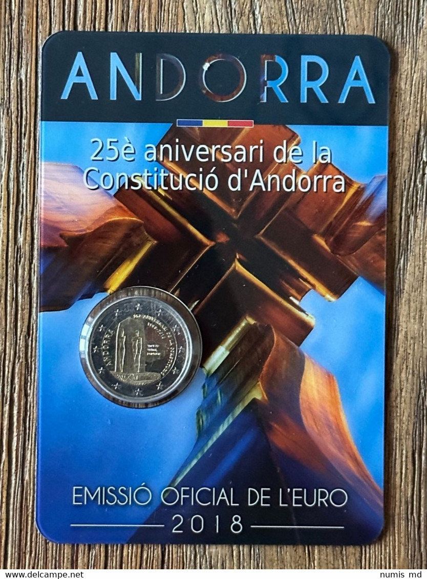 ANDORRE - ANDORRA 2018 2€ "25 Ans De La Constitution D'Andorre" BU Coincard - Andorre