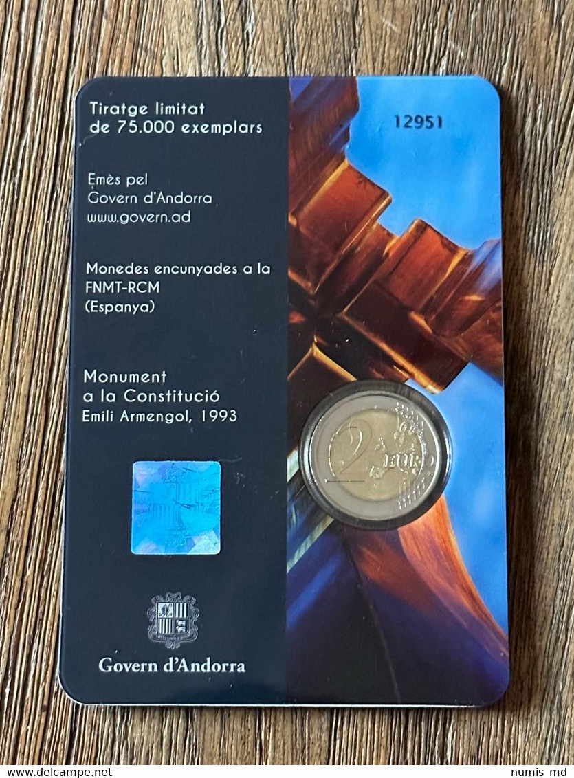 ANDORRE - ANDORRA 2018 2€ "25 Ans De La Constitution D'Andorre" BU Coincard - Andorre