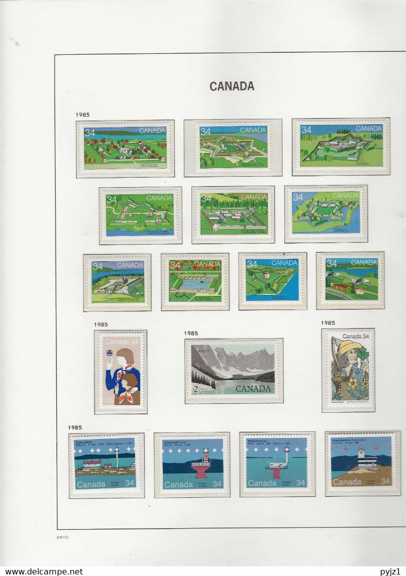 1985 MNH Canada Year Collection According To DAVO Album Postfris** - Años Completos