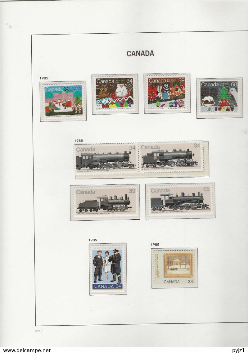 1985 MNH Canada Year Collection According To DAVO Album Postfris** - Annate Complete