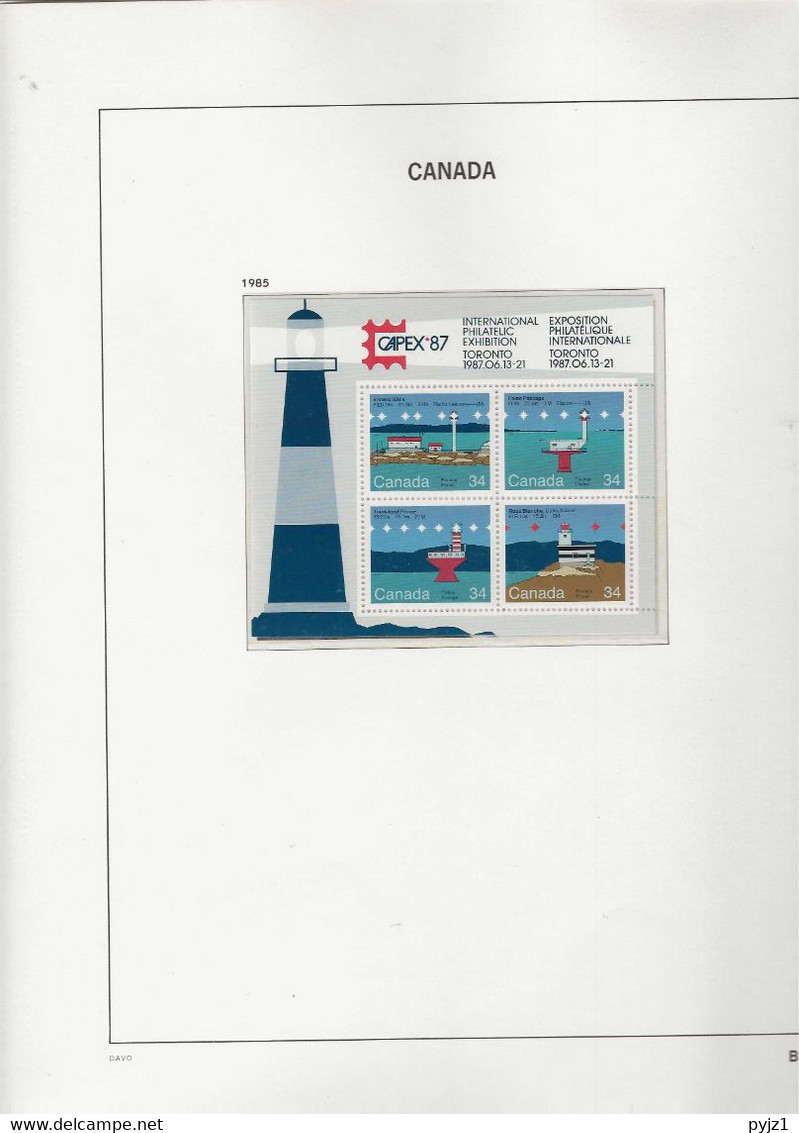 1985 MNH Canada Year Collection According To DAVO Album Postfris** - Annate Complete