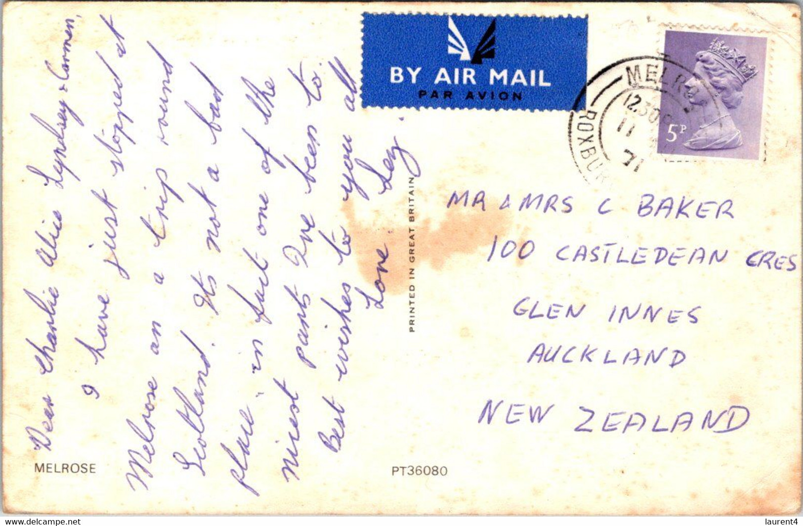 (1 Oø 3) OLDER - UK  - Melrose (memorial)  Posted To New Zealand 1971 - Roxburghshire