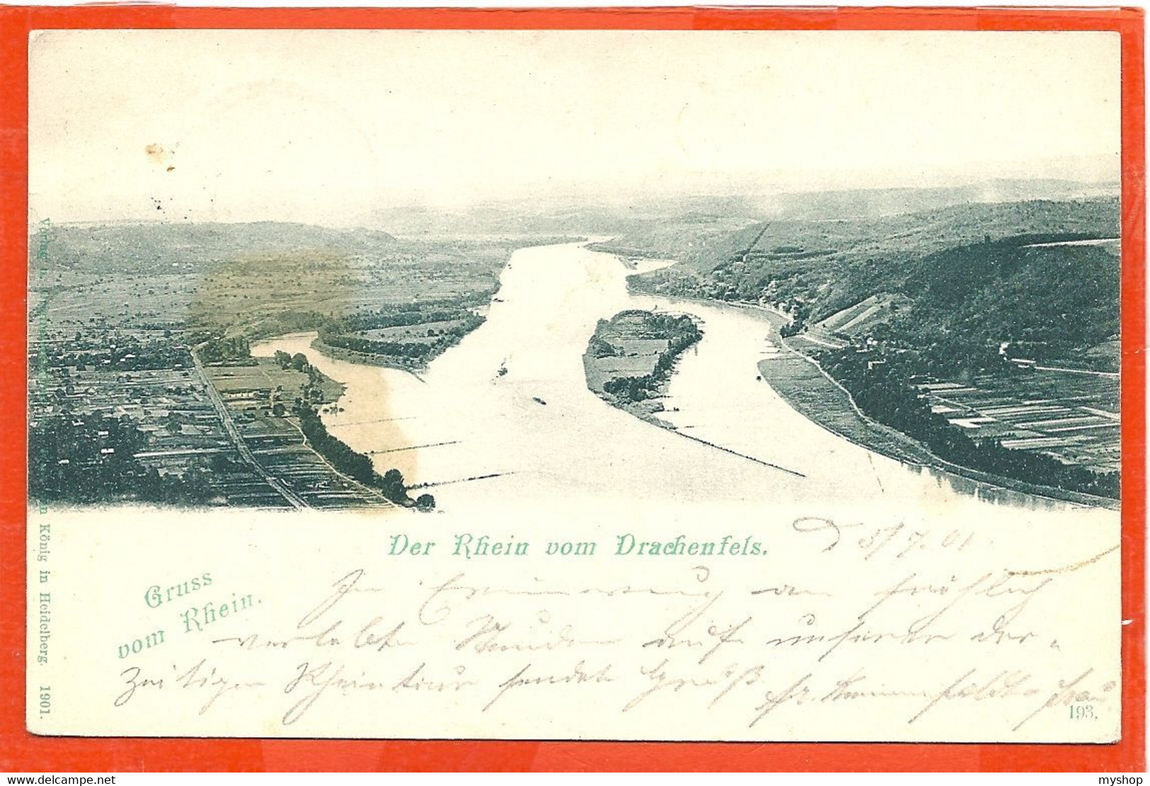 D035_DER RHEIN VOM BRACHENFELS ,  GELAUFEN 1901 - Brunsbüttel