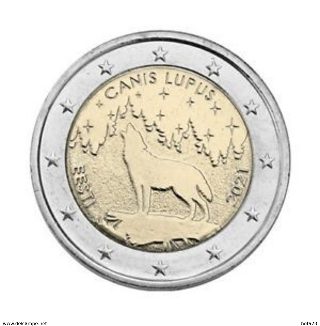 Estonia , Estland 2 Euro Coin Card EESTI National Animal - Wolf BU - Estonie