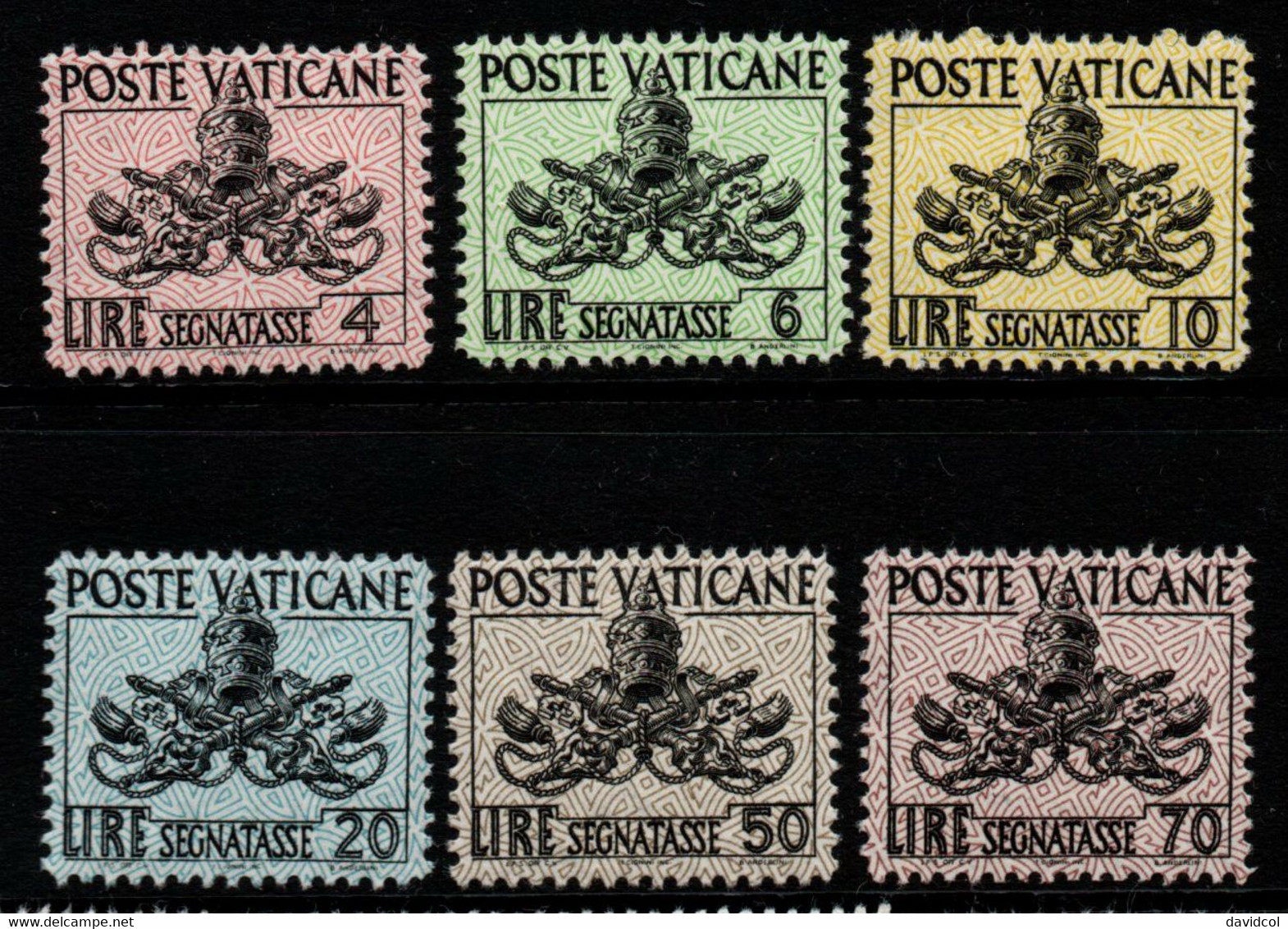 766- VATICAN - 1954 - SC#: J13-J18 - MNH - PAPAL  ARMS - Segnatasse