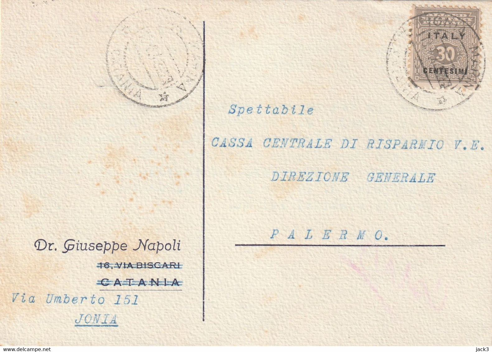 STORIA POSTALE - AMGOT - Occup. Anglo-americana: Sicilia