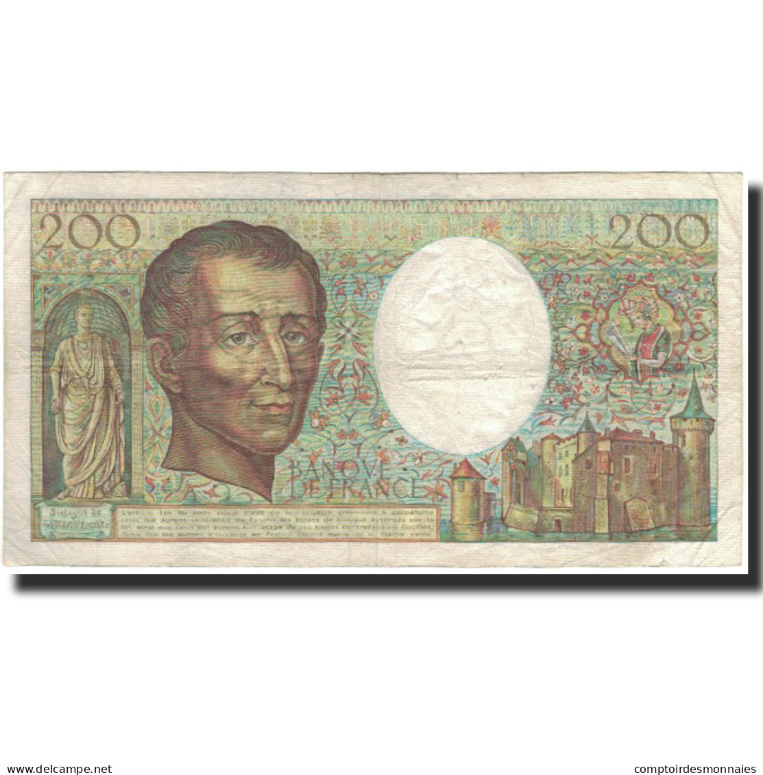 France, 200 Francs, Montesquieu, 1983, B+, Fayette:70.3, KM:155a - 200 F 1981-1994 ''Montesquieu''