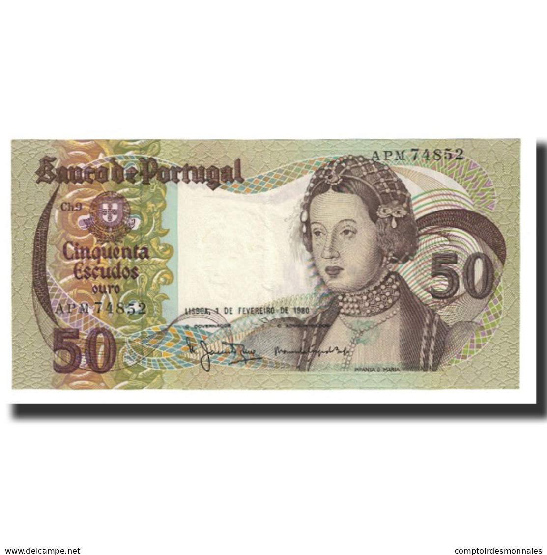 Billet, Portugal, 50 Escudos, 1980, 1980-02-01, KM:174b, NEUF - Portugal