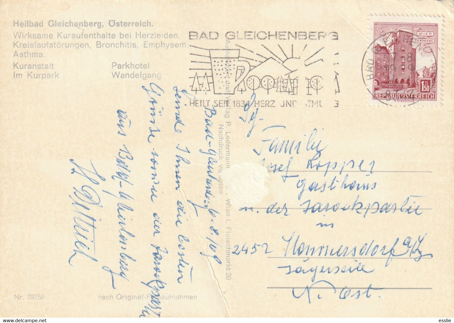 Austria Heilbad Gleichenberg - Postcard Post Card - 1969 - Bad Gleichenberg
