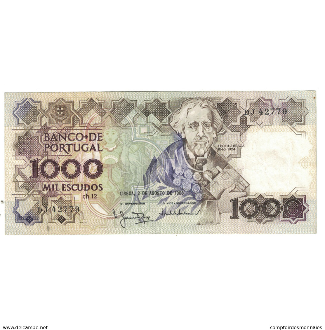 Billet, Portugal, 1000 Escudos, 1983, 1983-08-02, KM:181k, TTB - Portugal