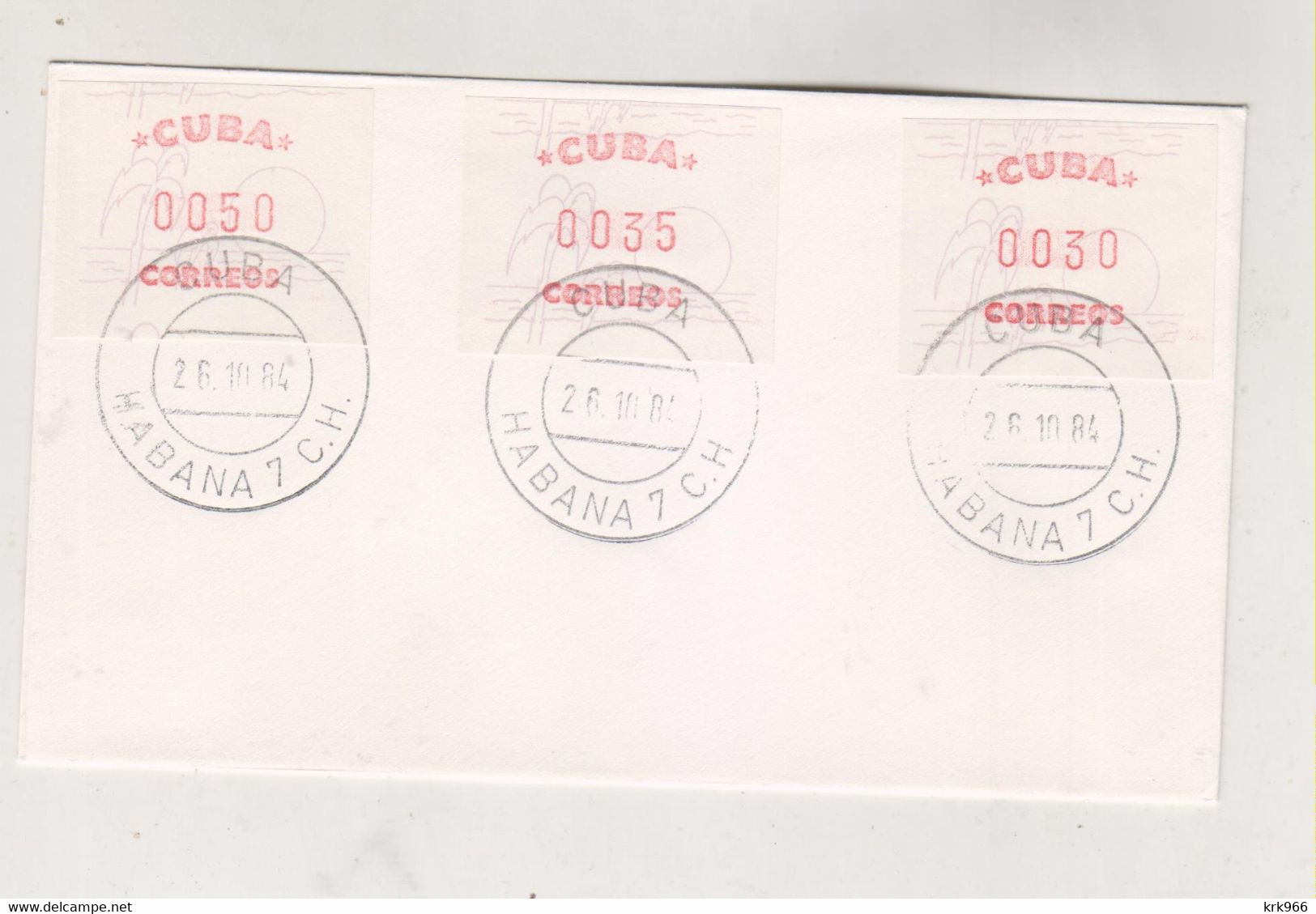 CUBA 1984 HAVANA HABANA ATM Stamps Used On Cover - Brieven En Documenten