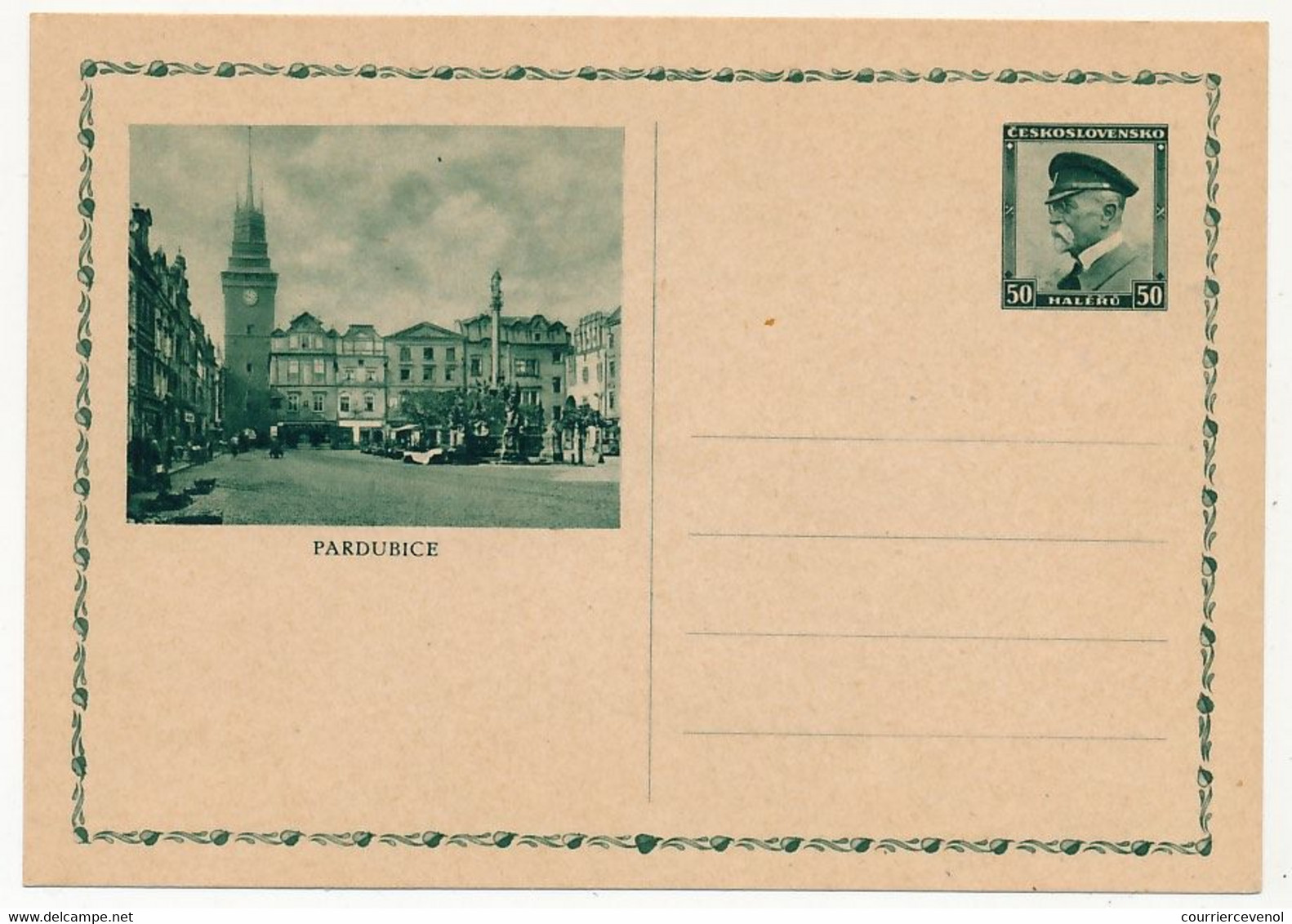 TCHECOSLOVAQUIE - Carte Postale (entier Postal) - PARDUBICE - Postales