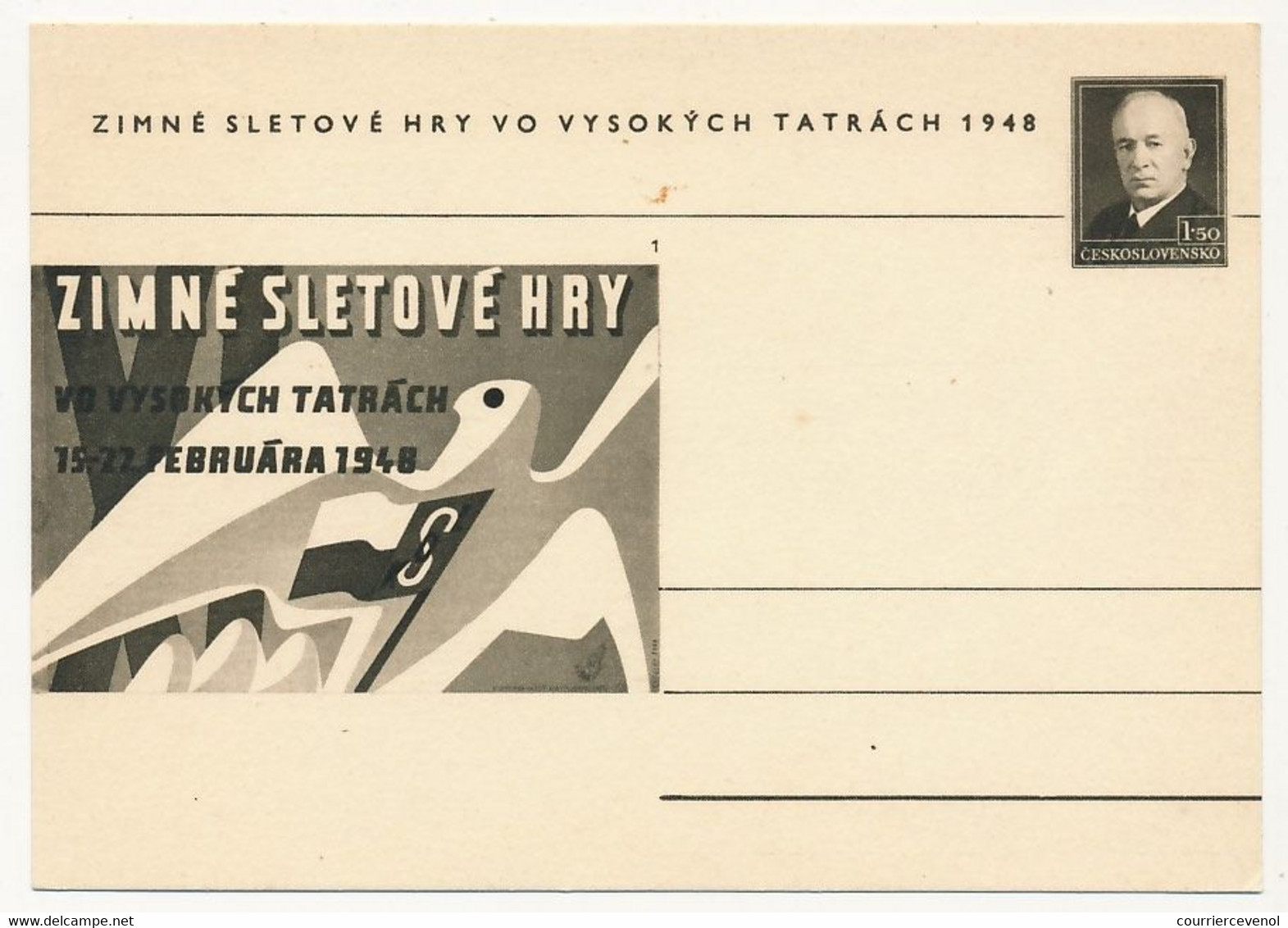 TCHECOSLOVAQUIE - Carte Postale (entier Postal) - TATRACH 1948 - Postales