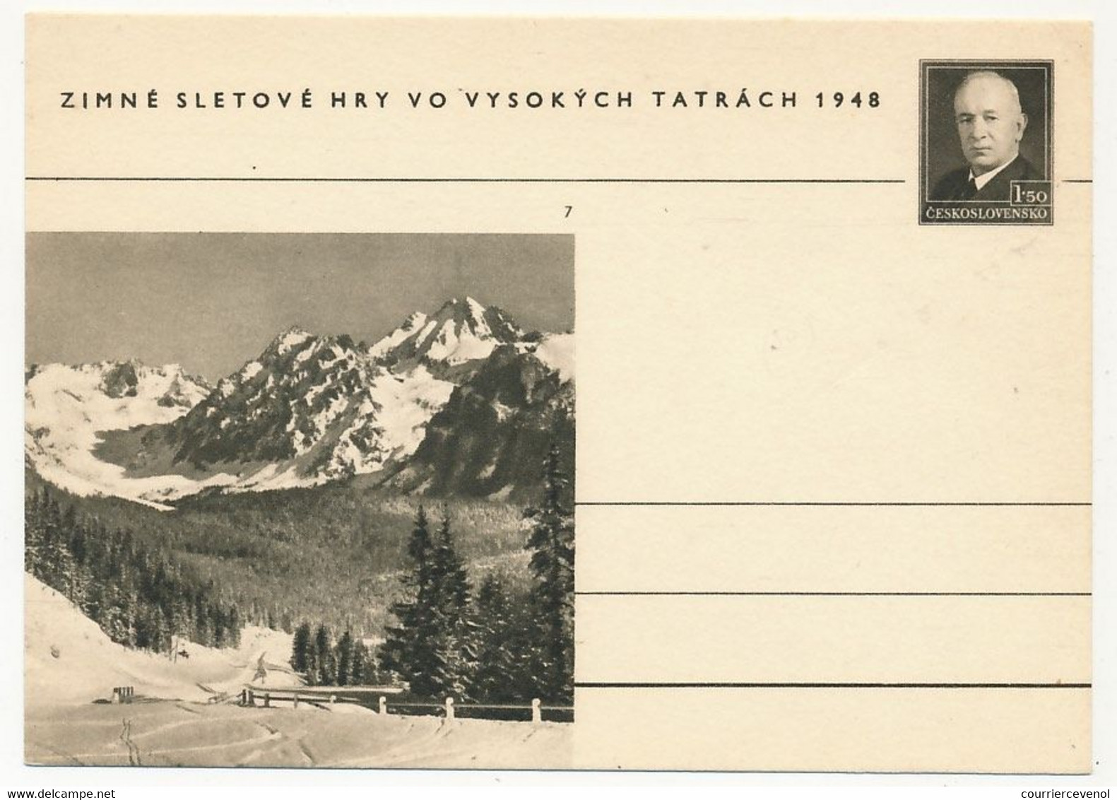 TCHECOSLOVAQUIE - Carte Postale (entier Postal) - TATRACH 1948 - Postcards