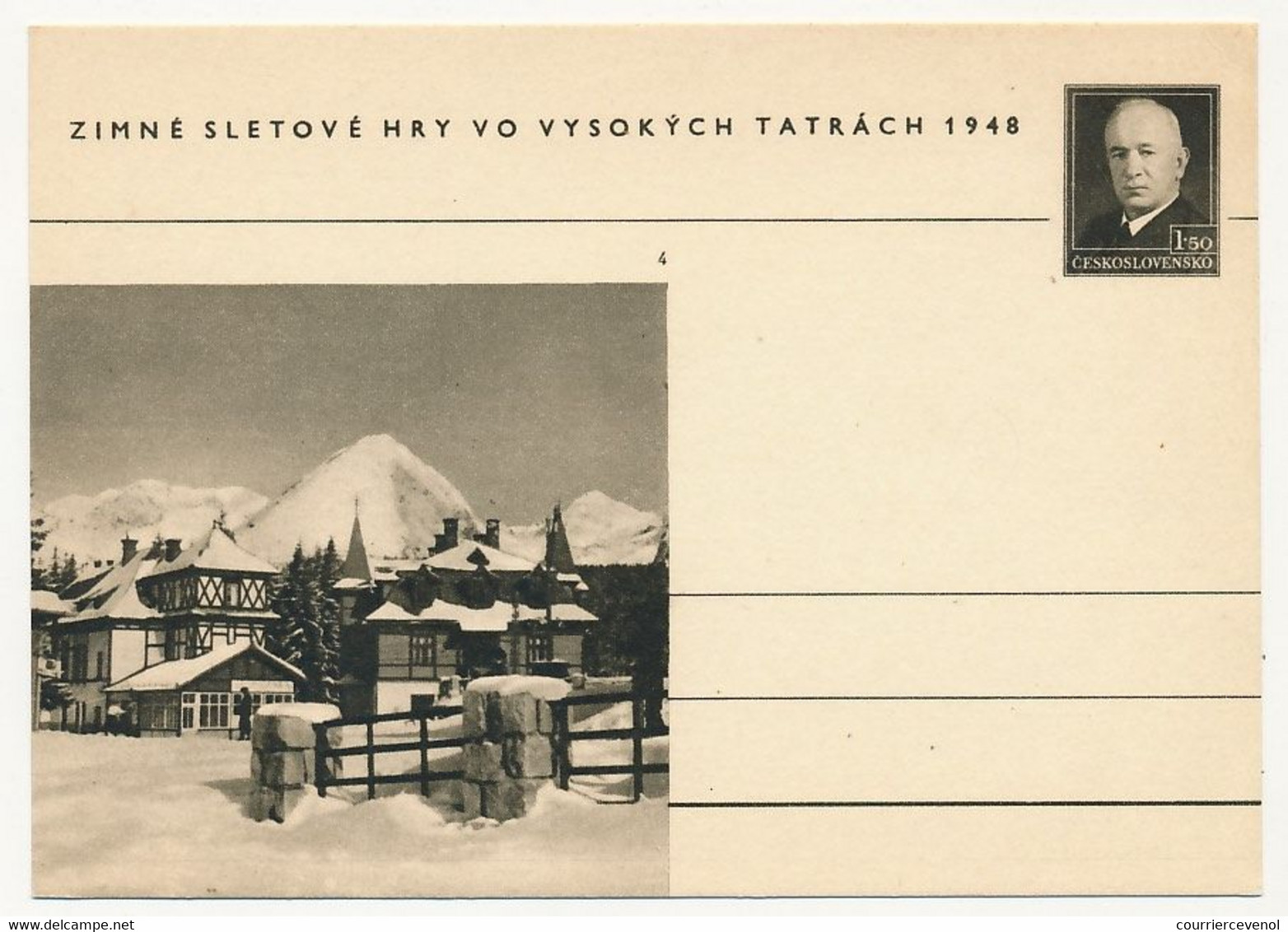 TCHECOSLOVAQUIE - Carte Postale (entier Postal) - TATRACH 1948 - Ansichtskarten