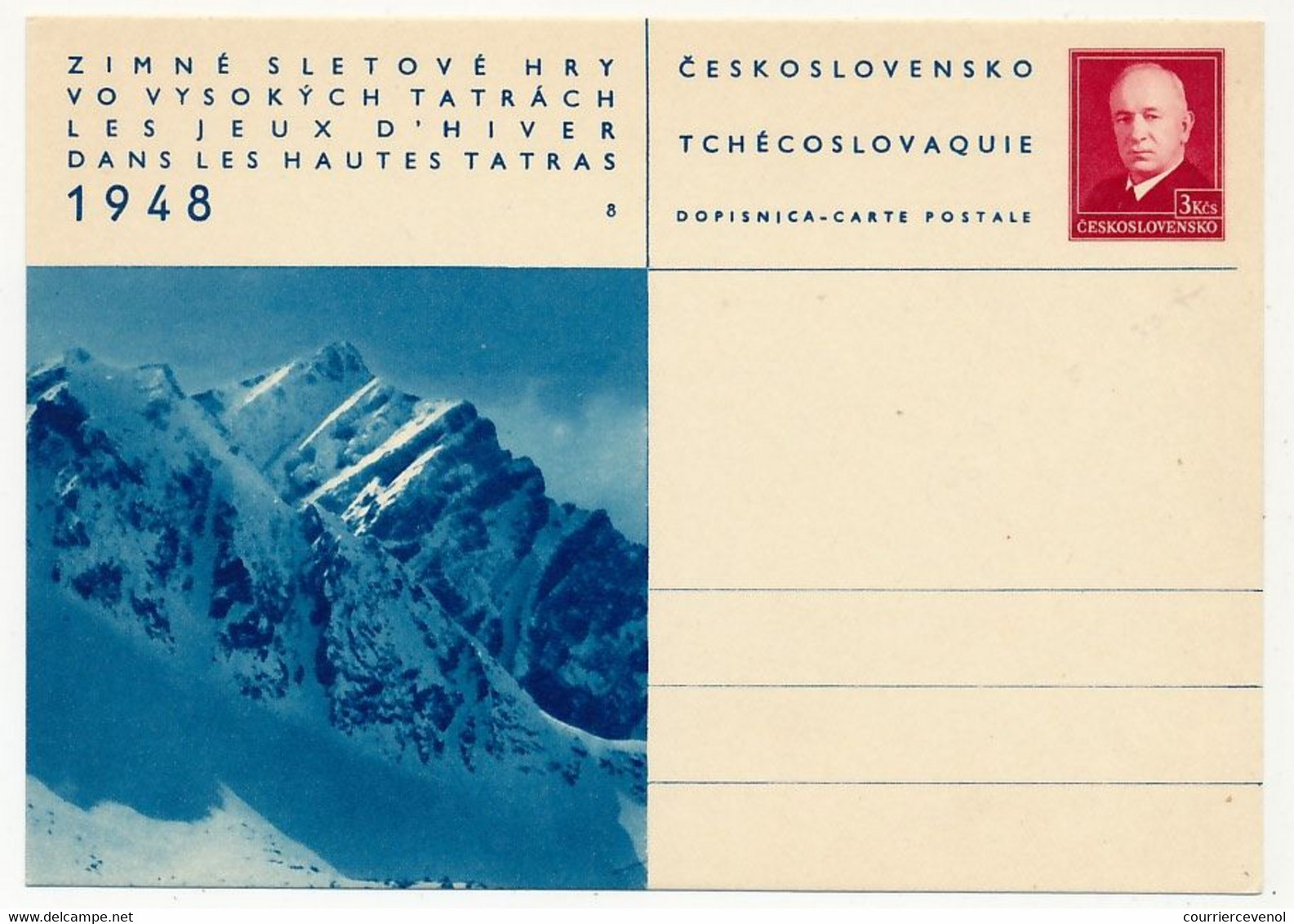 TCHECOSLOVAQUIE - Carte Postale (entier Postal) - TATRACH 1948 - Postcards