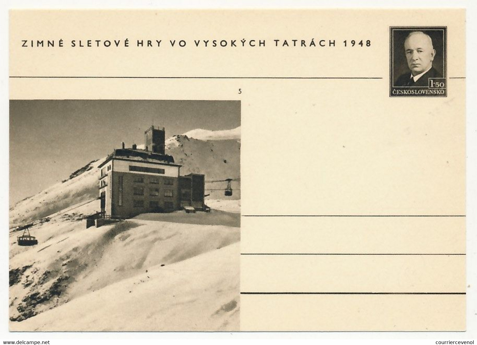 TCHECOSLOVAQUIE - Carte Postale (entier Postal) - TATRACH 1948 - Cartes Postales