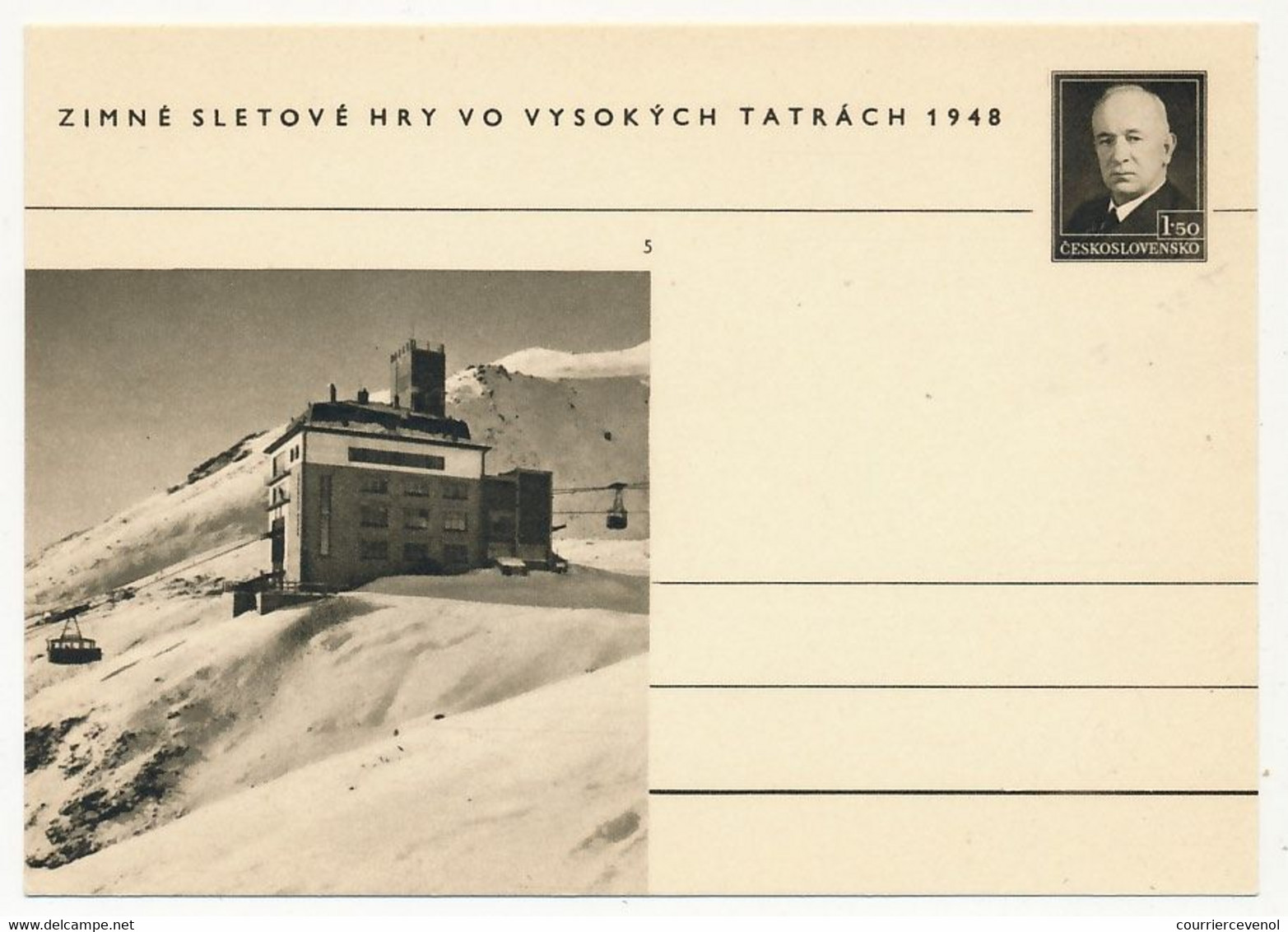 TCHECOSLOVAQUIE - Carte Postale (entier Postal) - TATRACH 1948 - Ansichtskarten