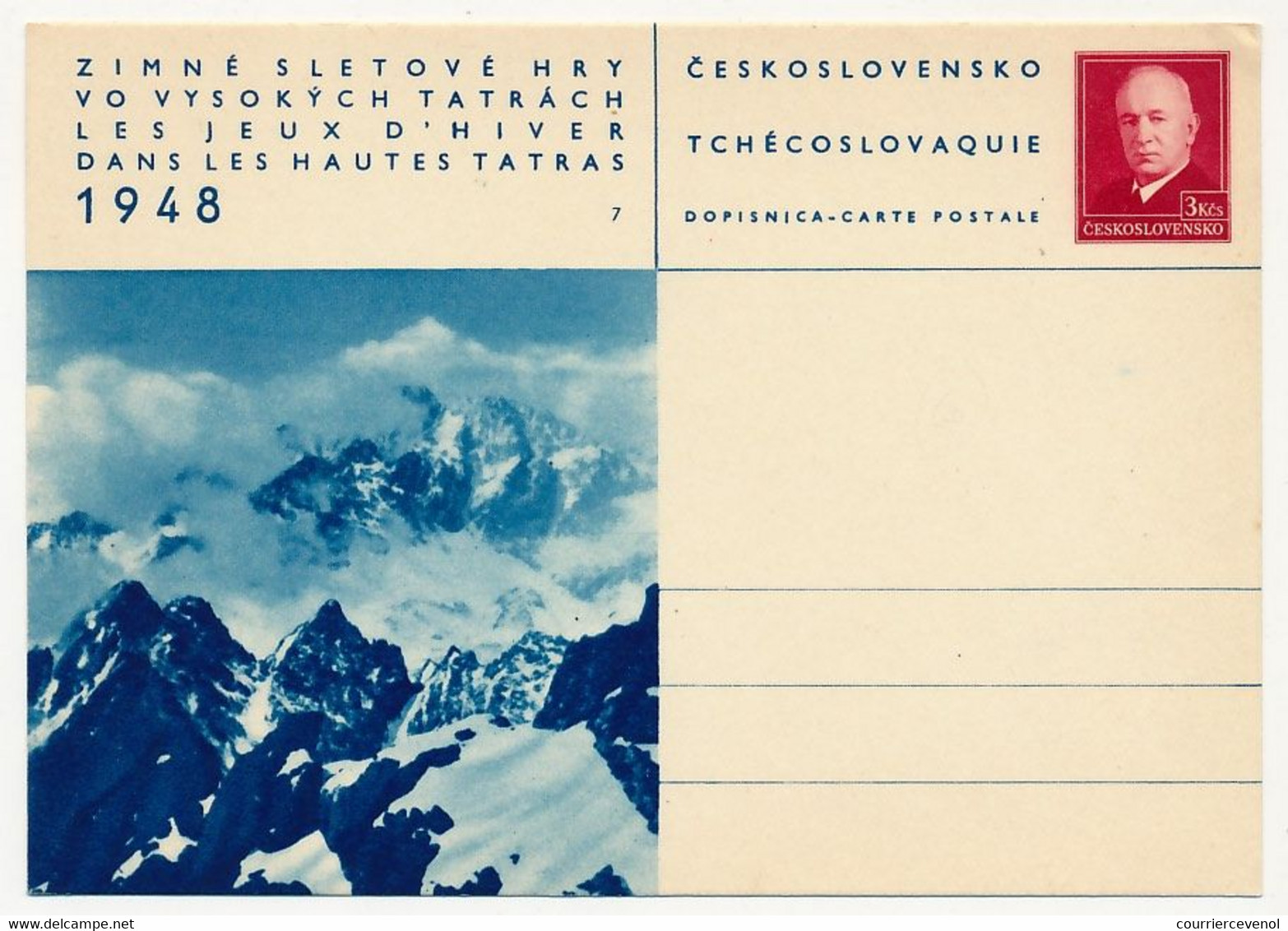 TCHECOSLOVAQUIE - Carte Postale (entier Postal) - TATRACH 1948 - Cartes Postales