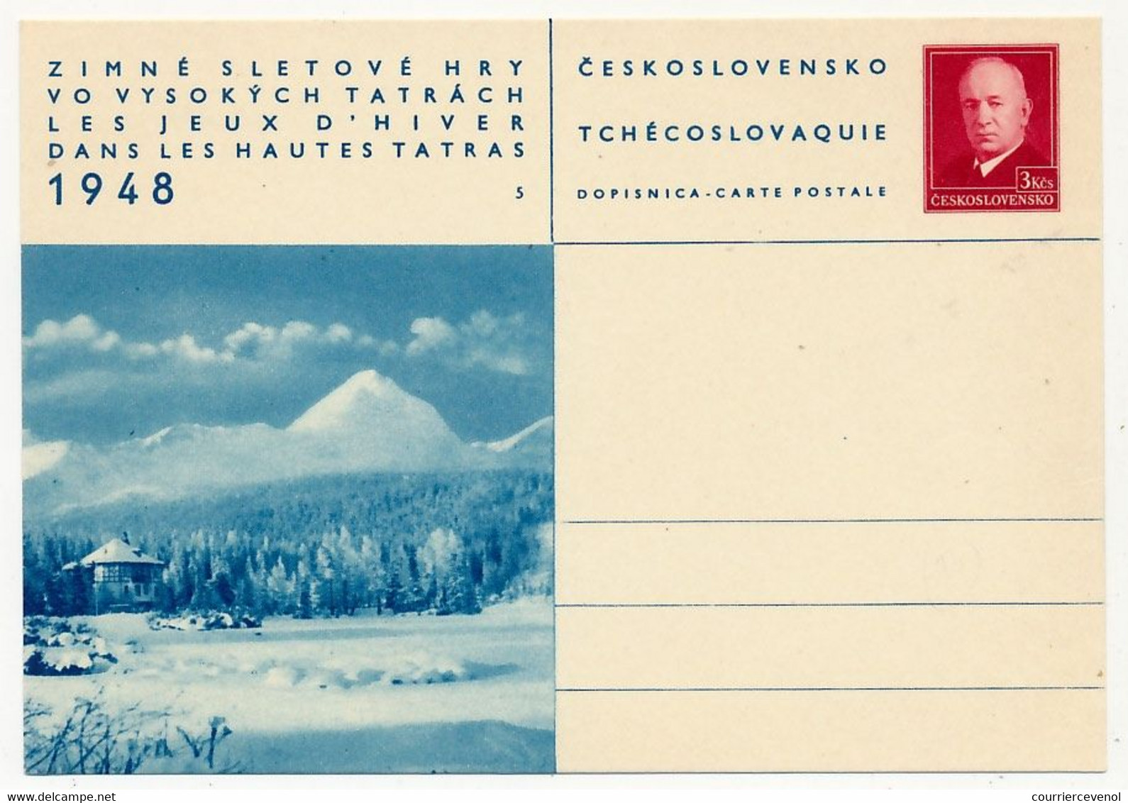 TCHECOSLOVAQUIE - Carte Postale (entier Postal) - TATRACH 1948 - Ansichtskarten