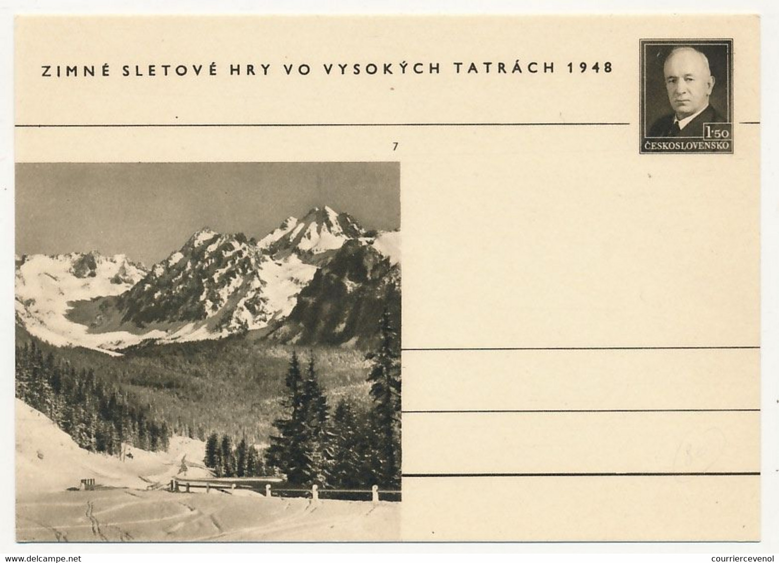 TCHECOSLOVAQUIE - Carte Postale (entier Postal) - TATRACH 1948 - Postcards