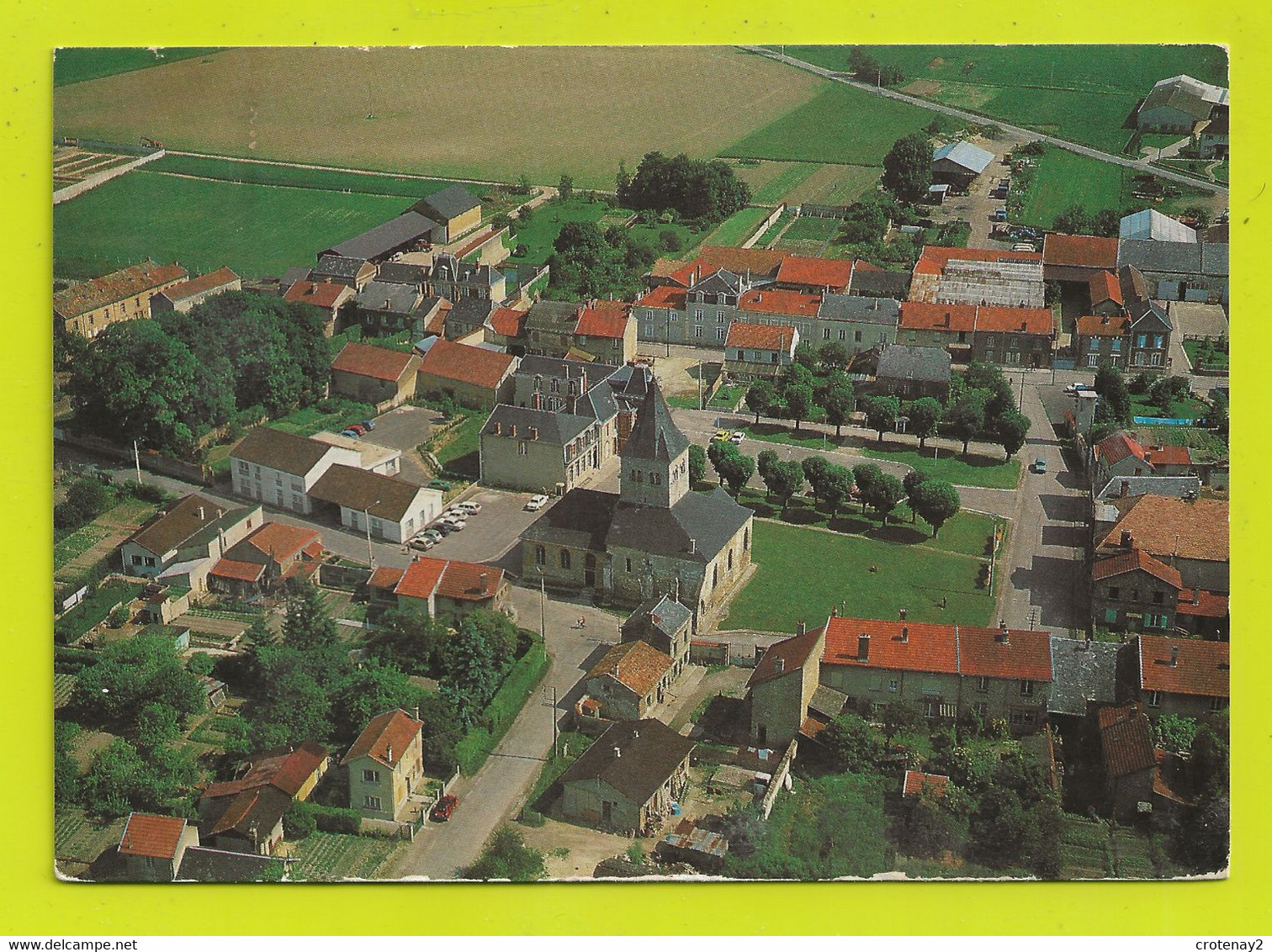 51 BAZANCOURT Vue Aérienne Du Centre Ville Eglise Et Mairie écrite - Bazancourt