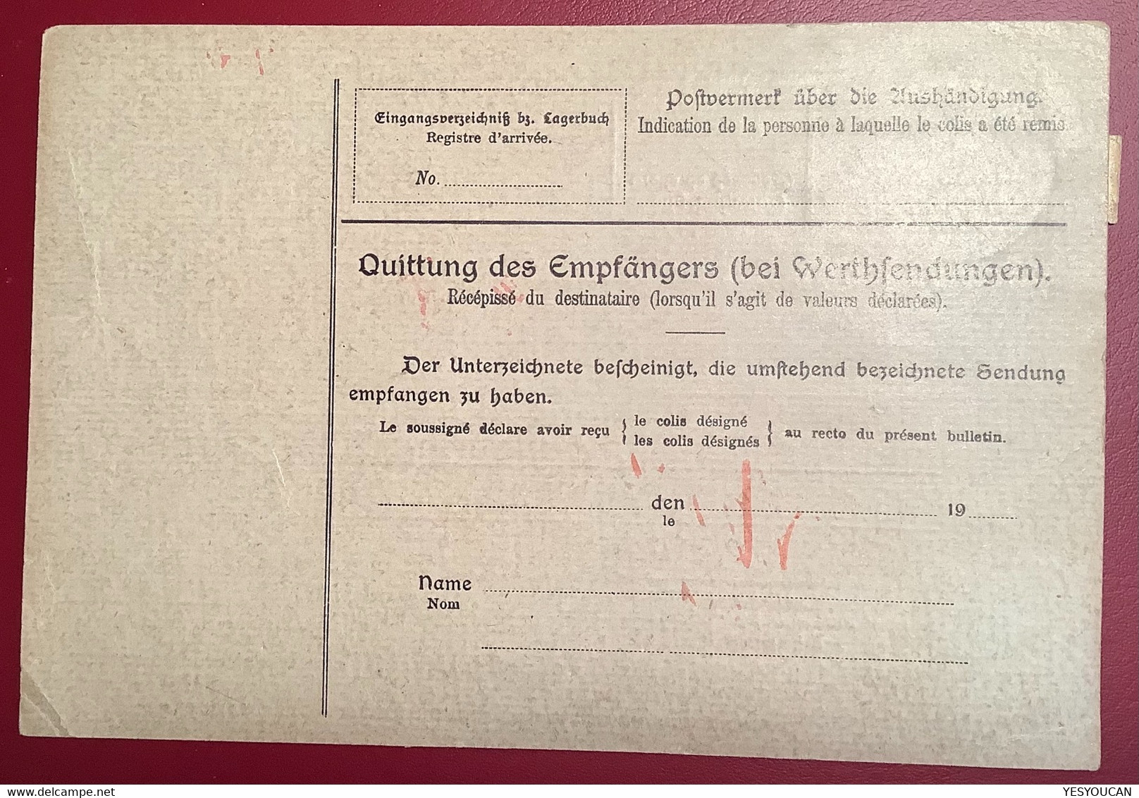 SORAU NIEDERLAUSITZ 1909 Germania Mi 93 I  EF Paketkarte Via Frankfurt Main>Droguerie Nyon Schweiz (colis Postal - Cartas & Documentos