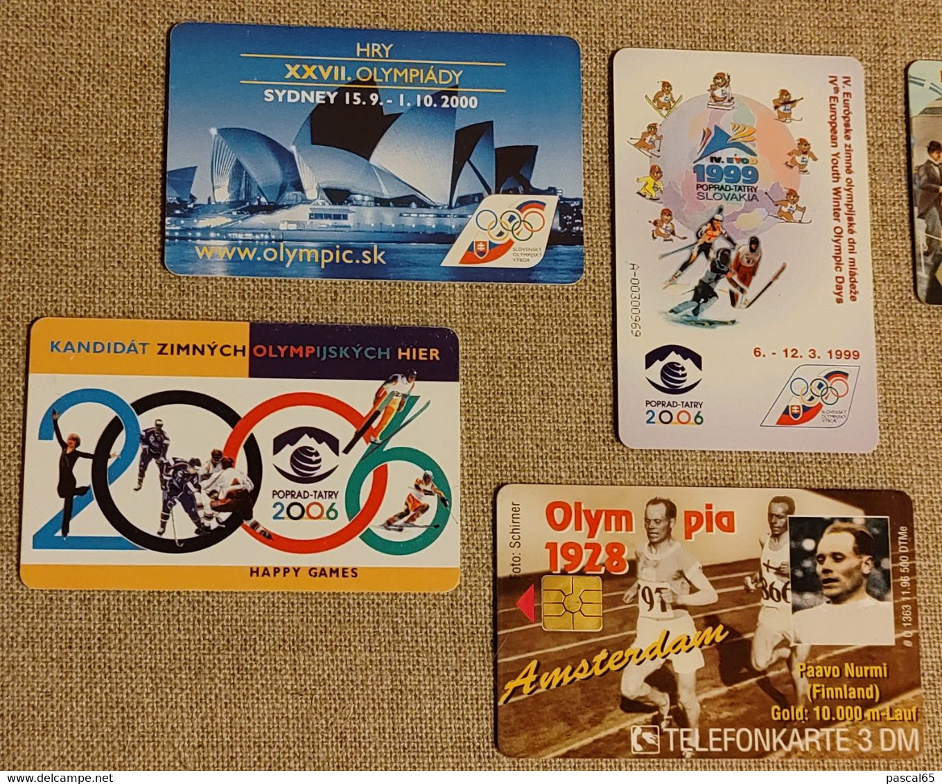LOT 6 Télécartes Jeux Olympiques Paavo Nurmi Amsterdam 1928, Pierre De Coubertin Mercurycard 1£, Villes Candidates - Olympic Games