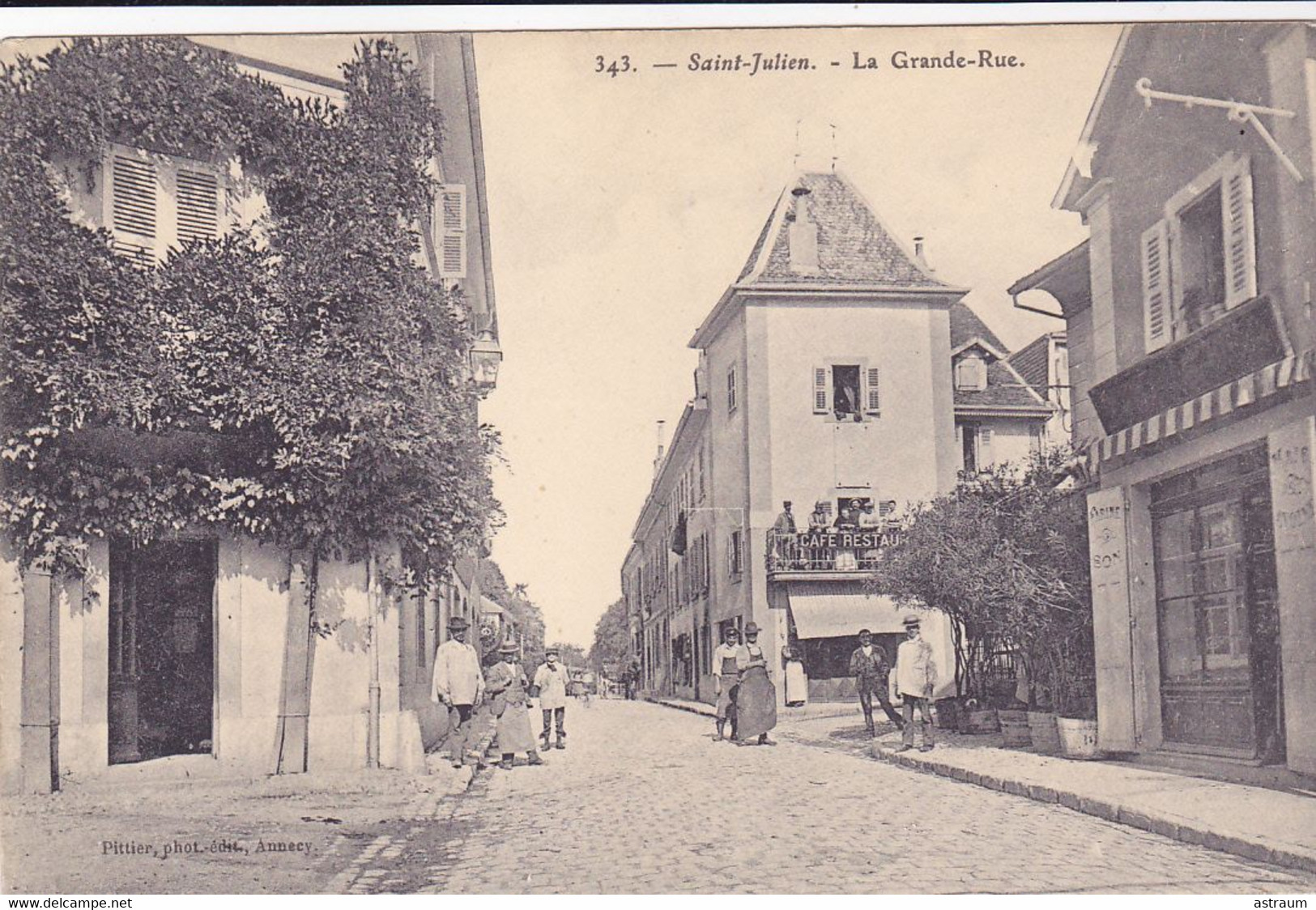 Cpa -74- St Julien - Animée - Grande Rue - Edi Pittier N°343 - Saint-Julien-en-Genevois