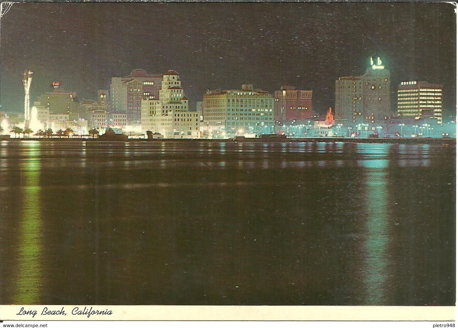 Long Beach (California, USA) Skyline Of The City At Night With The Reflections In The Ocean - Long Beach