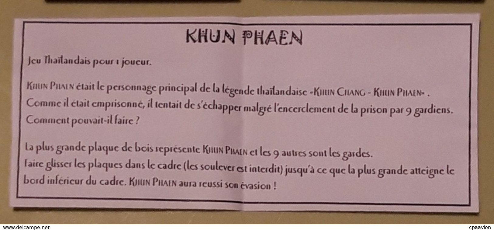 Casse Tête , Il Faut Aider Khun Phaen à S'évader - Rompicapo