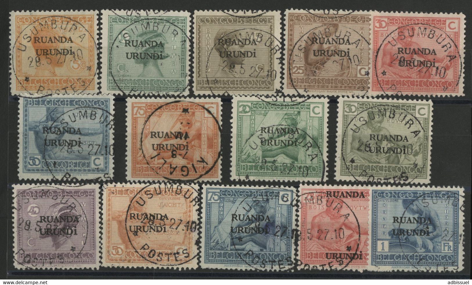 RUANDA-URUNDI 14 Valeurs Surchargées Entre N° 50 Et 70 Dont 13 Oblitérées USUMBURA Belles Frappes Voir Description - Used Stamps