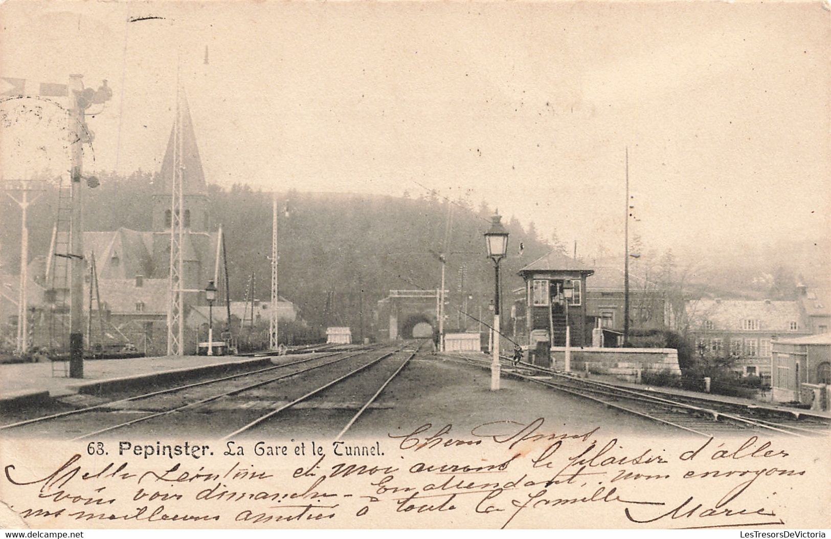 CPA - Belgique - Pepinster - La Gare Et Le Tunnel - Précurseur - Oblitéré Verviers 1904 - Pepinster