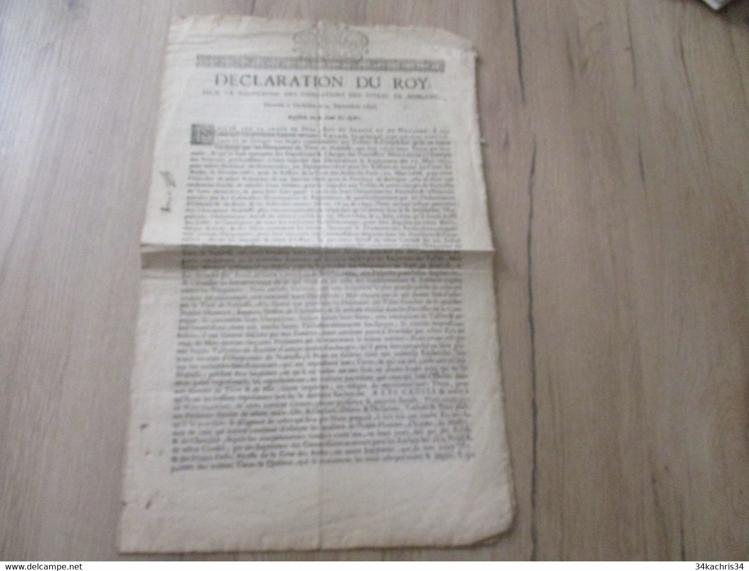 M8 Déclaration Du Roi Pour La Recherche Des Usurpateurs Des Titres De Noblesse 04/09/1696 Pièce Signée Autographe - Décrets & Lois